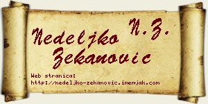 Nedeljko Zekanović vizit kartica